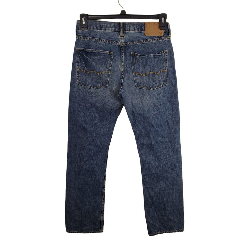 American Eagle Jeans Mens28x30 Slim Straight Leg High Rise Medium Wash Denim Bot